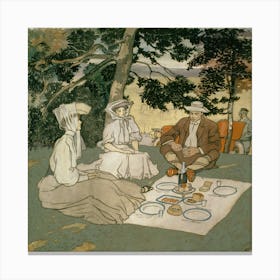 Picnic Under The Fire, Edward Penfield Canvas Print