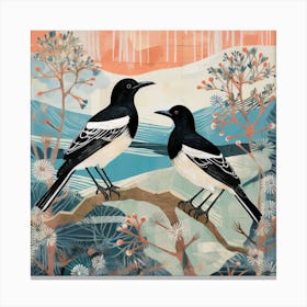 Bird In Nature Magpie 3 Canvas Print