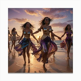 Dancers On The Beach Canvas Print