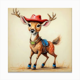 Cowboy Deer 4 Canvas Print