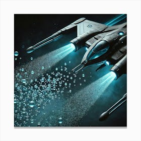 A High Tech, Sci Fi Scene Showing The Aqua Phantom 2 Canvas Print