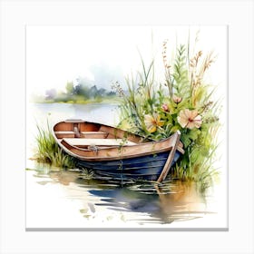 Watercolor Boat 2 Canvas Print