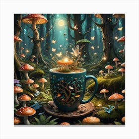 Cup Of Tea In The Forest 10 Canvas Print