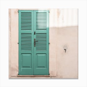 Old wooden front door house entrance Canvas Print