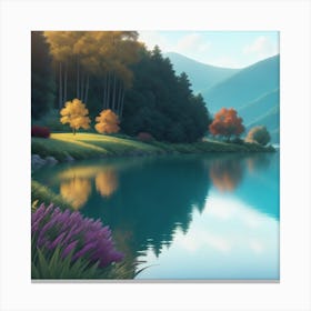 Lake In The Mountains Canvas Print