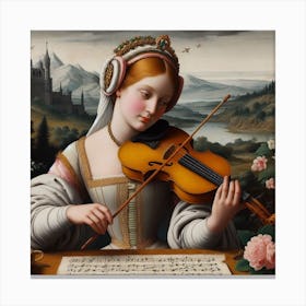 Lady Playing The Violin Canvas Print
