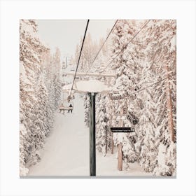 Snowy Ski Lift Canvas Print