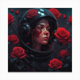 Girl With Roses Canvas Print