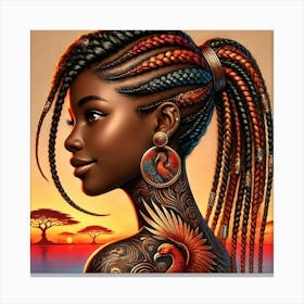 African Girl With Braids Leinwandbilder