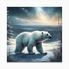 Majestic Bear in a Snowy Wilderness Canvas Print
