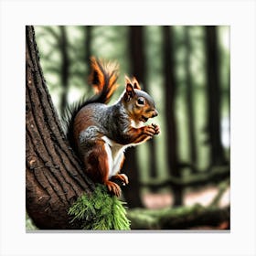 Squirrel In The Forest 144 Canvas Print