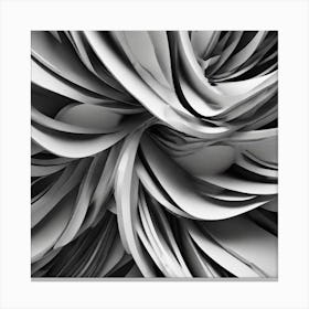 Abstract Black And White Flower Canvas Print