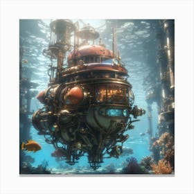 An Underwater Steampunk City 1 Canvas Print