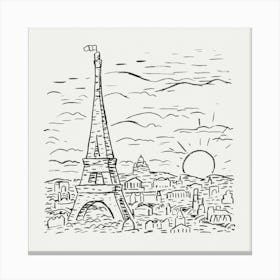  View Of The Eiffel Tower In Paris, Leo Gestel Canvas Print
