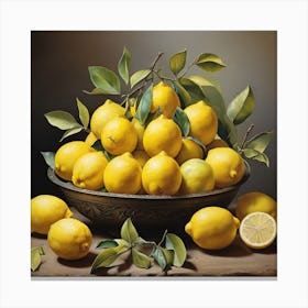 Lemons In A Bowl Canvas Print