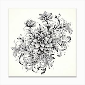Floral Tattoo Design Canvas Print