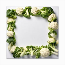 Cauliflower Frame On White Background Canvas Print