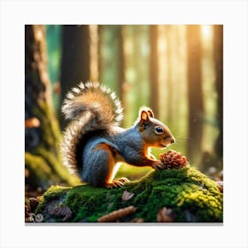 Squirrel In The Forest 293 Canvas Print