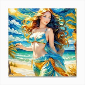 Mermaid Paintinghfx Canvas Print