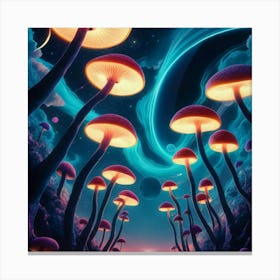 Mushrooms In The Sky Canvas Print