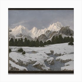 'Snowy Mountains' Canvas Print