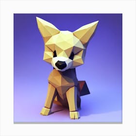 Origami Fox Low Poly Creatures Canvas Print