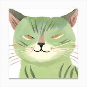 Green Cat Canvas Print