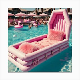 Pink Pool Lounger Canvas Print