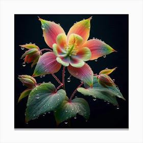 Flower With Water Droplets Canvas Print