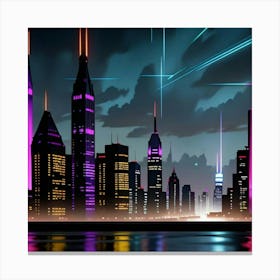 Vibrant Nightlife The Modern Metropolis Canvas Print