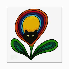 Cat In Flower Canvas Print