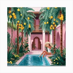 Moroccan Oasis Tranquil Retreat By The Pool (5) Canvas Print