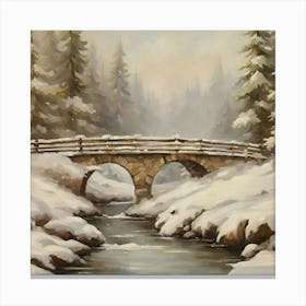 Winter Bridge Canvas Print