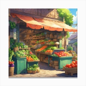 Vegetable Market 1 Canvas Print