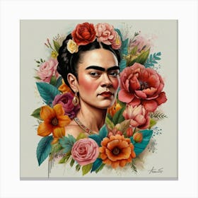Frida Floral Canvas Print cxc Canvas Print