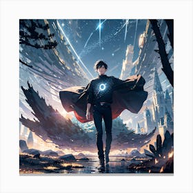 Boy In Space Canvas Print