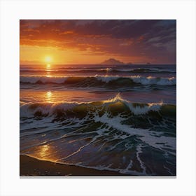 Sunset At The Beach 7 Canvas Print