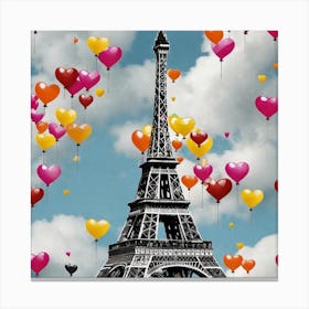 Eiffel Tower With Balloons Canvas Print