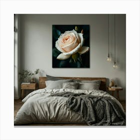 White Rose On Canvas Canvas Print