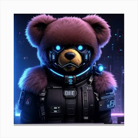 Techno Bear Canvas Print