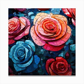 Mosaic Roses Canvas Print