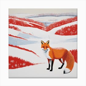 Fox in Snowy Landscape Canvas Print