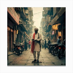 Man In A City Canvas Print