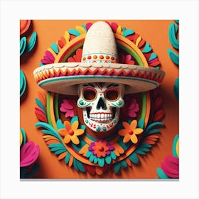 Day Of The Dead Skull 114 Canvas Print