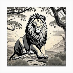 Lion In The Jungle 1 Canvas Print