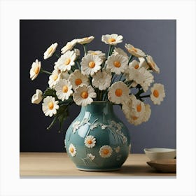 Daisies In A Vase 8 Canvas Print