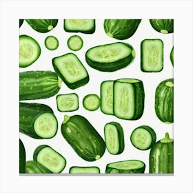 Cucumbers Seamless Pattern 1 Canvas Print