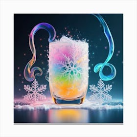 Rainbow Drink With Snowflakes Canvas Print