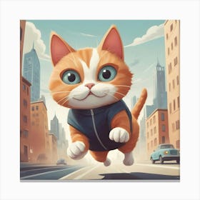 Cat In The City 5 Canvas Print