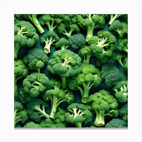 Frame Created From Broccoli On Edges And Nothing In Middle Ultra Hd Realistic Vivid Colors Highl (4) Canvas Print